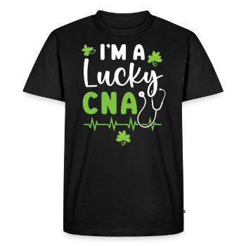 Lucky CNA Certified Nursing Assistant Medical - Men's Premium Organic T-Shirt - black - Front - Nico (187cm)