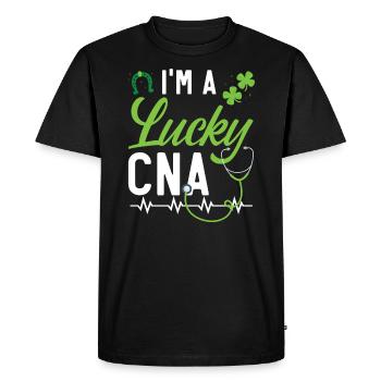 Lucky CNA Certified Nursing Assistant Medical - Men's Premium Organic T-Shirt - black - Front - Nico (187cm)