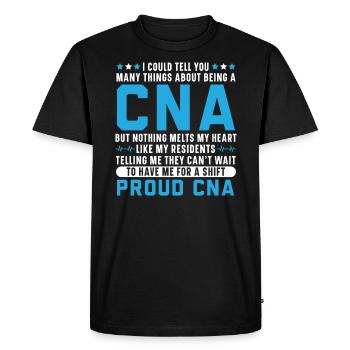 Certified Nursing Assistant Medical Worker CNA - Men's Premium Organic T-Shirt - black - Front - Nico (187cm)