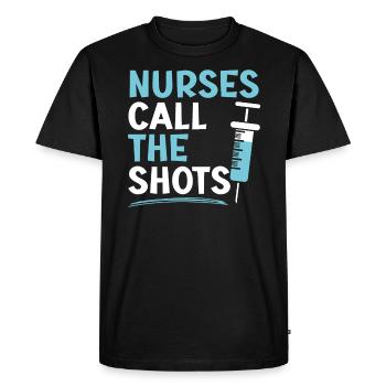 Nurses Call The Shots Nursing Assistant CNA - Men's Premium Organic T-Shirt - black - Front - Nico (187cm)