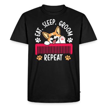 Manger Sommeil Groom Répéter Pet Grooming Dog Groomer - T-shirt Premium bio Homme - noir - Devant - Nico (187cm)
