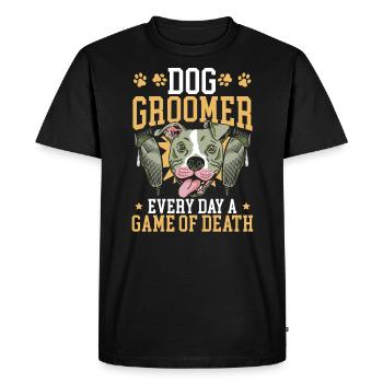 Pet Groomer Animal Stylist Animal Salon Artiste de fourrure - T-shirt Premium bio Homme - noir - Devant - Nico (187cm)