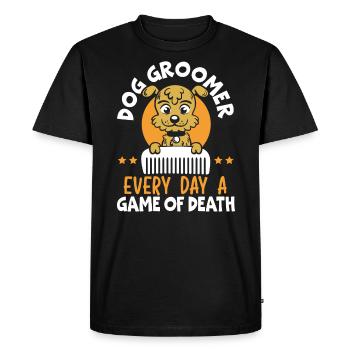 Pet Groomer Animal Stylist Animal Salon Artiste de fourrure - T-shirt Premium bio Homme - noir - Devant - Nico (187cm)