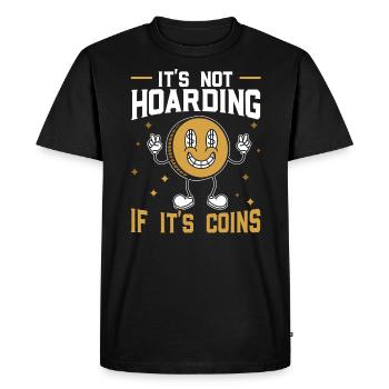 Ce n’est pas de la thésaurisation si c’est de la chasse au trésor de pièces - T-shirt Premium bio Homme - noir - Devant - Nico (187cm)