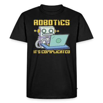 La robotique est compliquée L’intelligence artificielle - T-shirt Premium bio Homme - noir - Devant - Nico (187cm)