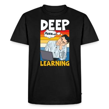Deep Learning AI Intelligence artificielle Robotique - T-shirt Premium bio Homme - noir - Devant - Nico (187cm)