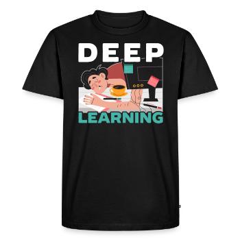 Deep Learning AI Intelligence artificielle Robotique - T-shirt Premium bio Homme - noir - Devant - Nico (187cm)