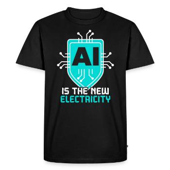 AI Is The New Electricity Artificial Intelligence - Men's Premium Organic T-Shirt - black - Front - Nico (187cm)
