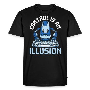 Control Is An Illusion Artificial Intelligence - Men's Premium Organic T-Shirt - black - Front - Nico (187cm)