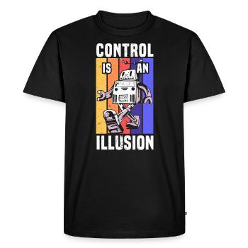 Control Is An Illusion Artificial Intelligence - Men's Premium Organic T-Shirt - black - Front - Nico (187cm)