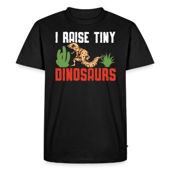 J’élève de minuscules dinosaures Reptile Léopard Gecko amoureux - T-shirt Premium bio Homme - noir - Devant - Nico (187cm)