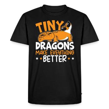 Reptile Léopard Gecko Amant Lézard Herpétologie - T-shirt Premium bio Homme - noir - Devant - Nico (187cm)