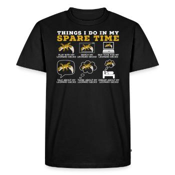 Ce que je fais pendant mon temps libre Leopard Gecko Lover - T-shirt Premium bio Homme - noir - Devant - Nico (187cm)