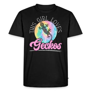 Cette fille aime Geckos Reptile Léopard Gecko Lover - T-shirt Premium bio Homme - noir - Devant - Nico (187cm)