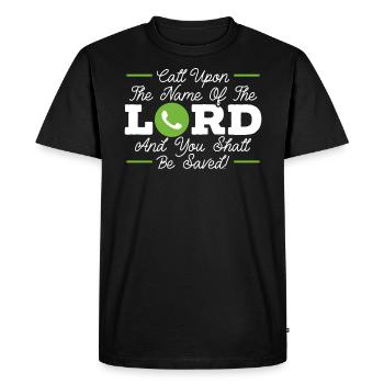 Chrétien Croyant Religieux Pasteur Bible - T-shirt Premium bio Homme - noir - Devant - Nico (187cm)