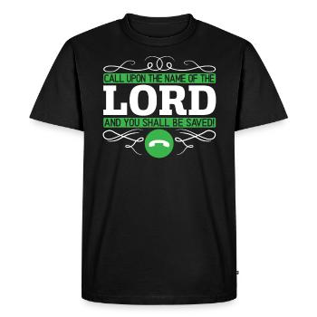 Chrétien Croyant Religieux Pasteur Bible - T-shirt Premium bio Homme - noir - Devant - Nico (187cm)