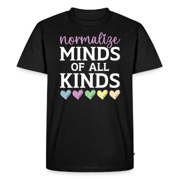 Normalize Minds Of All Kinds Mental Health - Men's Premium Organic T-Shirt - black - Front - Nico (187cm)