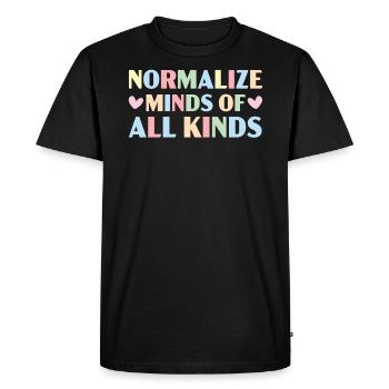 Normalize Minds Of All Kinds Mental Health - Men's Premium Organic T-Shirt - black - Front - Nico (187cm)