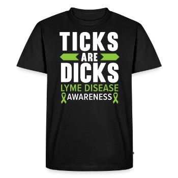 Les tiques sont des Lyme Forte sensibilisation à la maladie de Lyme - T-shirt Premium bio Homme - noir - Devant - Nico (187cm)