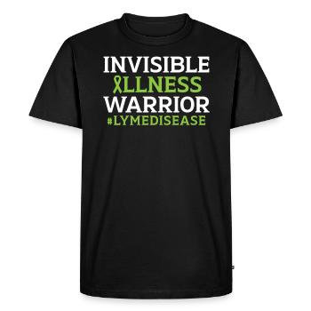 Invisible Illness Warrior Sensibilisation à la maladie de Lyme - T-shirt Premium bio Homme - noir - Devant - Nico (187cm)