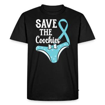 Save The Coochies Cervical Cancer Awareness Month - Men's Premium Organic T-Shirt - black - Front - Nico (187cm)