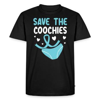 Save The Coochies Mois de la sensibilisation au cancer du col de l’utérus - T-shirt Premium bio Homme - noir - Devant - Nico (187cm)