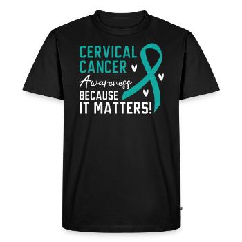 Cervical Cancer Awareness Because It Matters - Men's Premium Organic T-Shirt - black - Front - Nico (187cm)