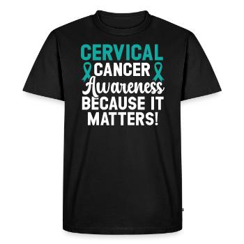 Cervical Cancer Awareness Because It Matters - Men's Premium Organic T-Shirt - black - Front - Nico (187cm)