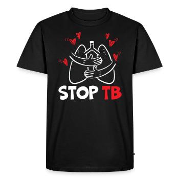 Stop TB Supporter Tuberculosis Awareness - Men's Premium Organic T-Shirt - black - Front - Nico (187cm)