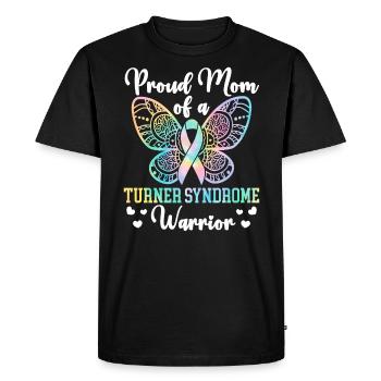 Fière maman d’un soutien guerrier du syndrome de Turner - T-shirt Premium bio Homme - noir - Devant - Nico (187cm)