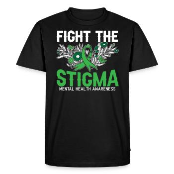Fight The Stigma Mental Health Awareness - Men's Premium Organic T-Shirt - black - Front - Nico (187cm)