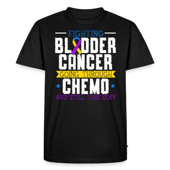 Cancer de la vessie Guerrier Sensibilisation au cancer de la vessie - T-shirt Premium bio Homme - noir - Devant - Nico (187cm)