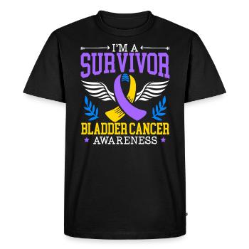 Bladder Cancer Survivor Bladder Cancer Awareness - Men's Premium Organic T-Shirt - black - Front - Nico (187cm)