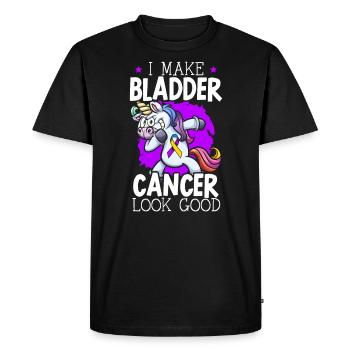 Cancer de la vessie Guerrier Sensibilisation au cancer de la vessie - T-shirt Premium bio Homme - noir - Devant - Nico (187cm)