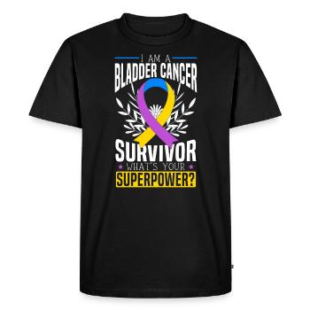 Bladder Cancer Survivor Bladder Cancer Awareness - Men's Premium Organic T-Shirt - black - Front - Nico (187cm)