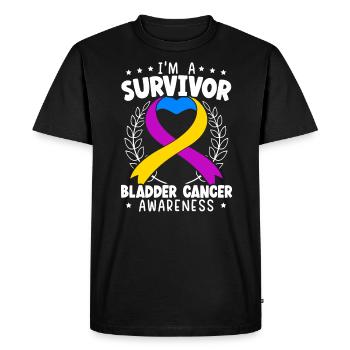 Bladder Cancer Survivor Bladder Cancer Awareness - Men's Premium Organic T-Shirt - black - Front - Nico (187cm)