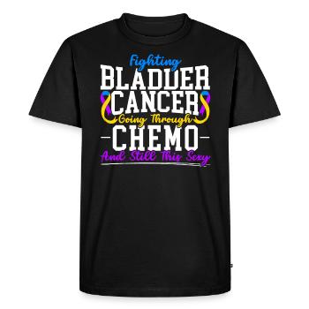 Cancer de la vessie Guerrier Sensibilisation au cancer de la vessie - T-shirt Premium bio Homme - noir - Devant - Nico (187cm)