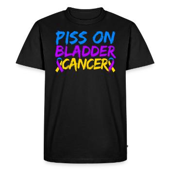 Piss On Bladder Cancer Awareness Month - Men's Premium Organic T-Shirt - black - Front - Nico (187cm)