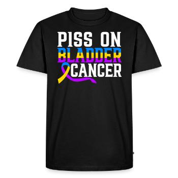 Piss On Bladder Cancer Awareness Month - Men's Premium Organic T-Shirt - black - Front - Nico (187cm)