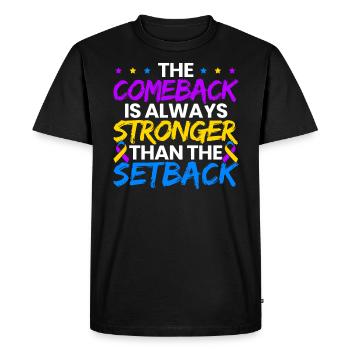 Le retour est toujours plus fort que le revers - T-shirt Premium bio Homme - noir - Devant - Nico (187cm)