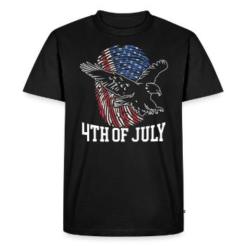 Amérique patriotique États-Unis Drapeau 4 juillet Américain - T-shirt Premium bio Homme - noir - Devant - Nico (187cm)