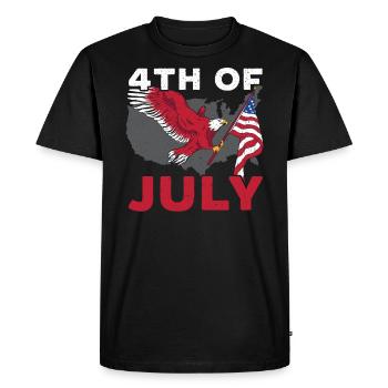 Amérique patriotique États-Unis Drapeau 4 juillet Américain - T-shirt Premium bio Homme - noir - Devant - Nico (187cm)