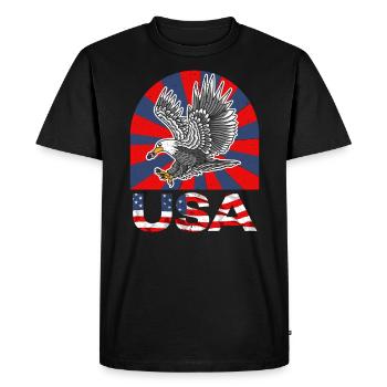 Amérique patriotique États-Unis Drapeau 4 juillet Américain - T-shirt Premium bio Homme - noir - Devant - Nico (187cm)