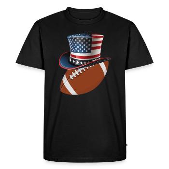 Amérique USA Flag 4 Juillet Football Américain - T-shirt Premium bio Homme - noir - Devant - Nico (187cm)