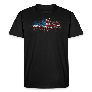 Amérique patriotique États-Unis Drapeau 4 juillet Américain - T-shirt Premium bio Homme - noir - Devant - Nico (187cm)