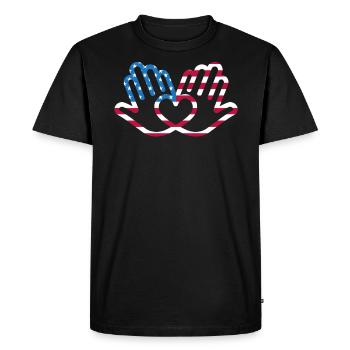 Amérique patriotique États-Unis Drapeau 4 juillet Américain - T-shirt Premium bio Homme - noir - Devant - Nico (187cm)