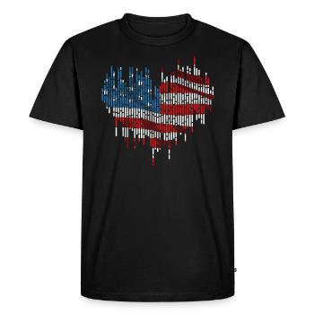 Amérique patriotique États-Unis Drapeau 4 juillet Américain - T-shirt Premium bio Homme - noir - Devant - Nico (187cm)