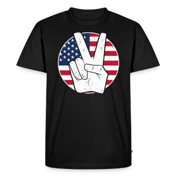 Amérique patriotique États-Unis Drapeau 4 juillet Américain - T-shirt Premium bio Homme - noir - Devant - Nico (187cm)