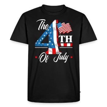 Amérique patriotique États-Unis Drapeau 4 juillet Américain - T-shirt Premium bio Homme - noir - Devant - Nico (187cm)