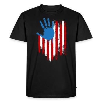 Amérique patriotique États-Unis Drapeau 4 juillet Américain - T-shirt Premium bio Homme - noir - Devant - Nico (187cm)